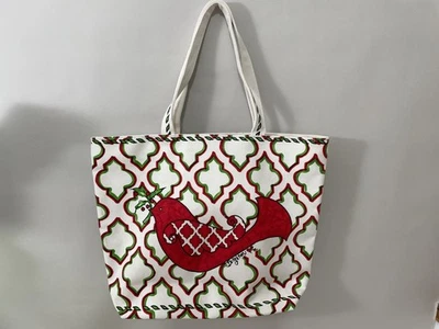 Brighton Love & Joy Holiday Canvas Tote Bag Red Bird & Holly Inside Coated NWT! - Image 1 of 4