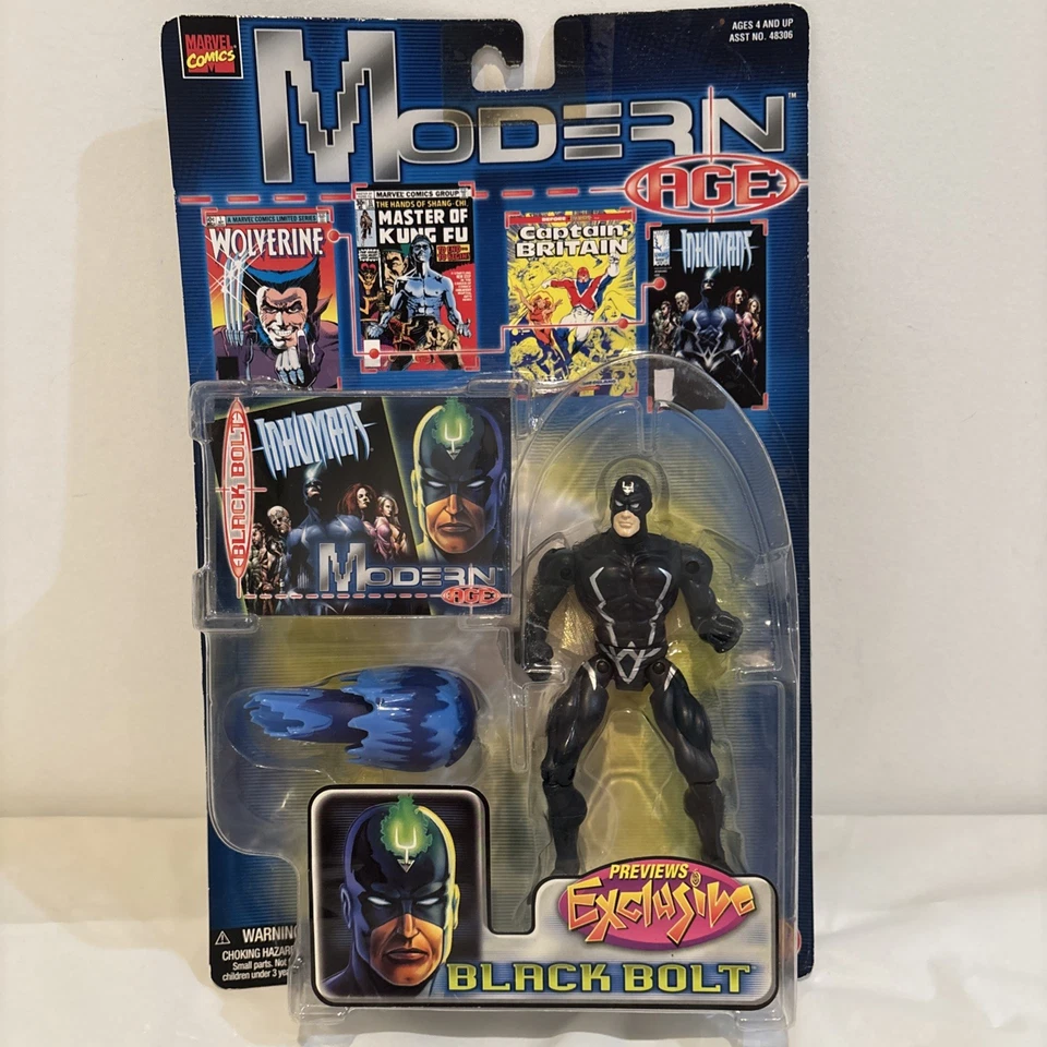 Modern Age Black Bolt Inhumans Action Figure Previews ToyBiz 1999