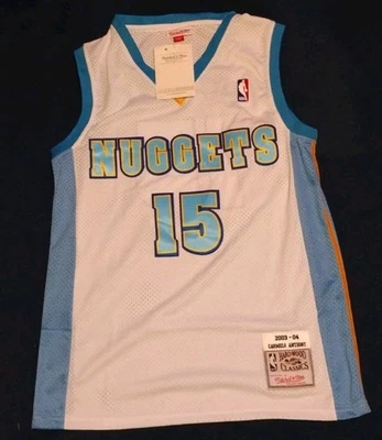 Medium 2003 #15 Carmelo Anthony Denver Nuggets NBA Jersey White New  - Image 1 of 2