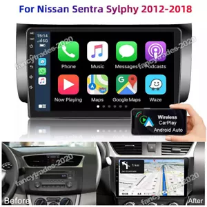 CarPlay For 2012-2019 Nissan Sentra Sylphy Android 13 Car Stereo Radio Head Unit - Foto 1 di 11