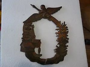 14" Nils Holgersson Old Antique Metal Picture Photo Mirror Frame - Picture 1 of 9