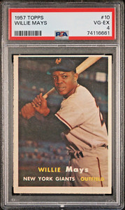 1957 TOPPS 10 WILLIE MAYS PSA 4 VG-EX NEW YORK GIANTS HOF FRESHLY GRADED