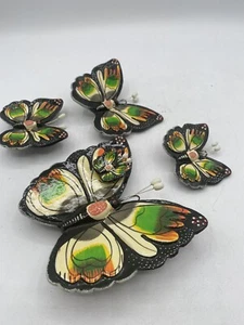Talavera Butterfly Set of 4  Mexican Pottery Figure Wall Art Mariposa - Picture 1 of 5