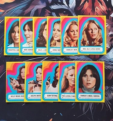 1977 Topps CHARLIE'S ANGELS Series 3 - 11 Sticker Set Cheryl Ladd Jaclyn Smith - Image 1 of 2