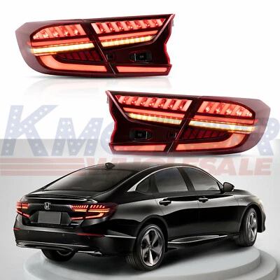 Luces traseras LED conjunto de lentes rojas lámpara trasera apta para Honda Accord 2018 2019 2020 Foto 1 de 4