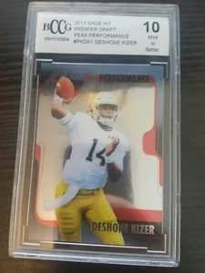 2017 Sage Hit Deshone Kizer Peak Performance Premier Draft Graded BCCG 10 MINT - Picture 1 of 1