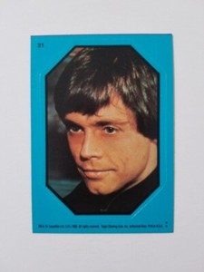 1983 TOPPS STAR WARS RETURN OF THE JEDI STICKER BLUE #21 LUKE SKYWALKER