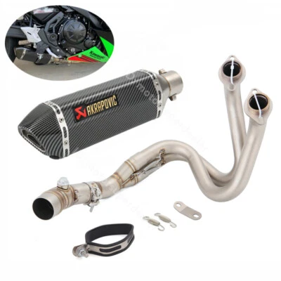 Tubo de cabezal delantero puntas de escape sistema completo para Kawasaki Ninja 650 Z650 2012-2023 Foto 1 de 4