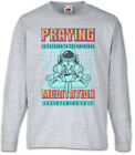 Praying Versus Meditation Kids Long Sleeve T-Shirt Astronaut Space Planet Yoga
