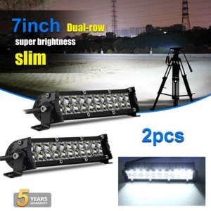 Pair 7 inch LED Work Light Bar Flood Spot Beam Offroad 4WD SUV Driving Fog Light - Picture 1 of 12