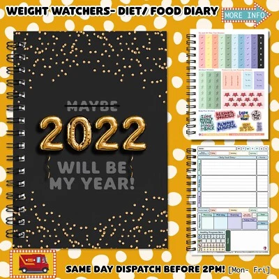 Food Diary WEIGHT WATCHERS Points Journal Planner Book Diet MY YEAR GOLD - Image 1 of 4