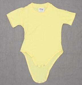 nEW Hanes Playwear Infant Short-Sleeve Creeper Bodysuit Butter Yellow 18 Months