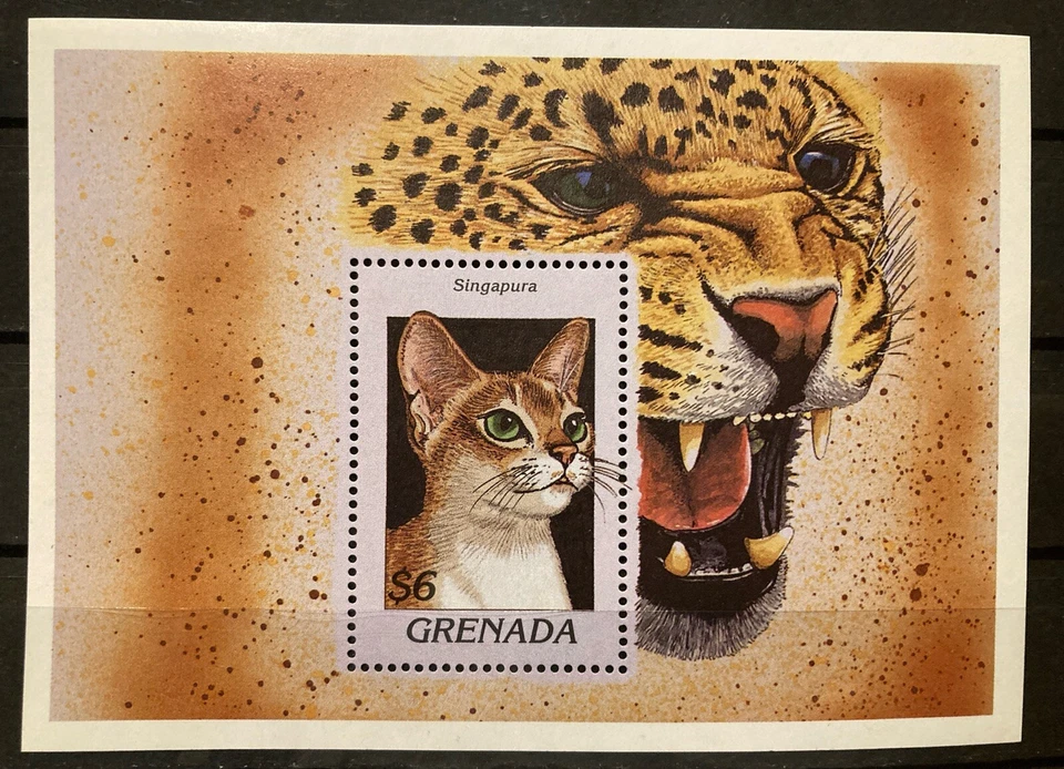 Grenada, cats, Singapura S.C.#2629, S.C.V.$5.75 MNH, S/S of 1, issued in 1997 - Image 1 of 1