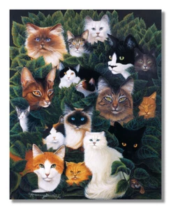 Katzen Kätzchen und Kätzchen Tier Wandbild Kunstdruck - Bild 1 von 1