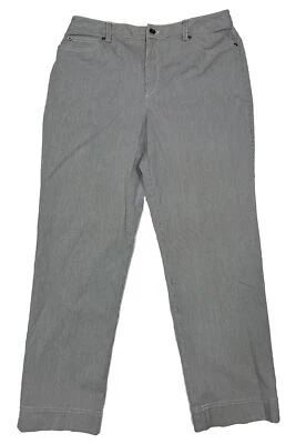 Rafaella Women Size 8 (Measure28x27) Blue/White Pinstriped Chino Pants - Image 1 of 4