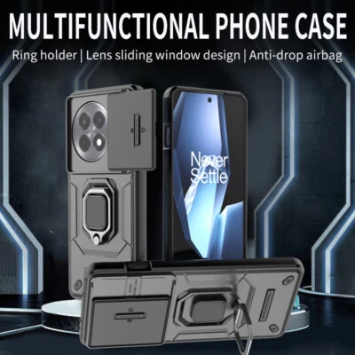 For OnePlus 13R, Phone Case Slide Camera Hybrid Armor Magnetic Stand Cover - Image 1 of 4
