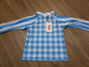 NWT "Solid & Striped" kids blue and white stripe swim top sz8 rashguard MSRP $68 - Picture 1 of 8