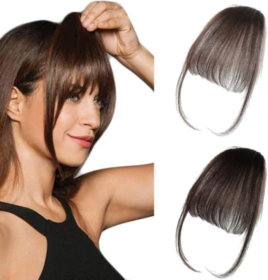 Extension Frangetta Finta Con Clip - Frangia Sintetica Naturale, Fascia Unica pe - Immagine 1 di 4