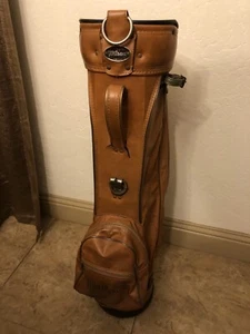 Vintage Wilson Light Brown Faux Leather Golf Club Cart Bag Made In USA - Picture 1 of 16