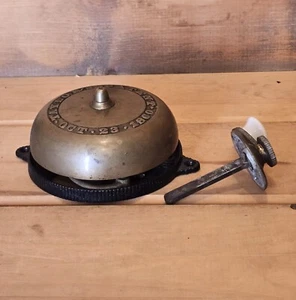 Brass Door Bell Taylor's Patent Oct 23, 1860 Civil War Era w Hand Crank. - Picture 1 of 7
