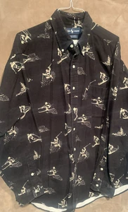 Polo Ralph Lauren Stadium Suicide Ski Hunter Casual Collar Fleece Shirt L - Picture 1 of 7