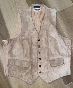 Genuine LEATHER Stanley Blacker Sport Size Brown Tan VEST Size 44 Fits XL-XXL - Picture 1 of 6