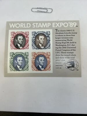 World Stamp Expo '89 - 2433 1989 90c Pane of 4 Imperforate Stamps - Mint NH - Image 1 of 4