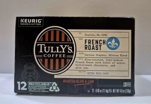 Tully's Coffee French Roast Keurig K-Cup Pods, Extra Bold Dark, 12 Count - Picture 1 of 4