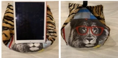 Jungle Wild Cats XL iPad Pro Tablet cushion Beanbag stand Switch, kindle Holder - Image 1 of 4
