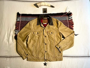 Levi’s Justin Timberlake Trucker Jacket XL Duckcloth Type3 Tan Brown FreshLeaves - Picture 1 of 22