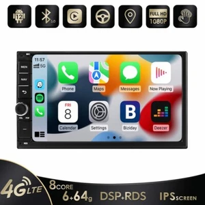 Apple Carplay Android 12 Microphone 6+64GB Wifi Aux Car Stereo Radio Multimedia - Picture 1 of 10