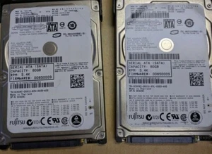 Lof of 2 Fujitsu MHY2080BH 80GB SATA 2.5" Laptop HDD Hard Drive - Picture 1 of 2