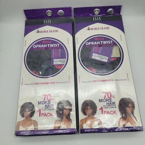 Isis 4 More Hair Multi Length Oprah Curl 100% Human Hair Premium Blend 2 Pack - Picture 1 of 8