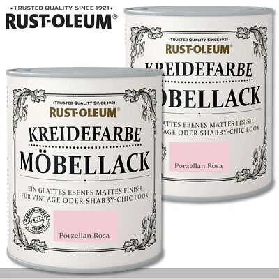 Rust-Oleum 2 x 750 ml Kreidefarbe Möbellack Porzellan Rosa Shabby Rustoleum - Bild 1 von 2