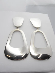 Drop Earrings Silver 925 With Pin And Stud - Picture 1 of 6