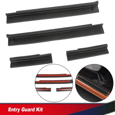Fit For 07-18 Jeep Wrangler JK 4Door Interior Scuff Plate Door Sill Entry Guards - Image 1 of 4
