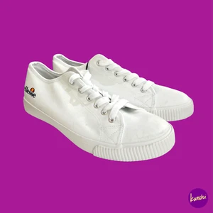 ELLESSE Men's Vulcanised Low Sneakers, Canvas Uppers, White, UK 10/EU 45/US 11 - Picture 1 of 4