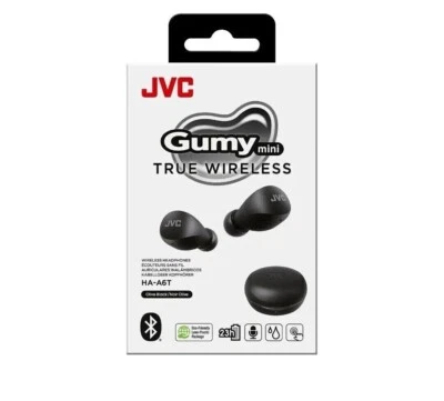JVC BLACK GUMY MINI TRUE WIRELESS EARBUDS WATERPROOF IPX4 23 HOURS BATTERY - Image 1 of 4