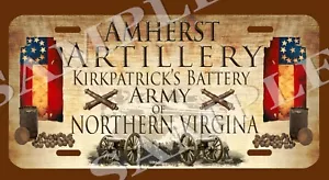 Targa veicolo a tema Amherst Artillery Army of Northern Virginia CSA - Foto 1 di 1
