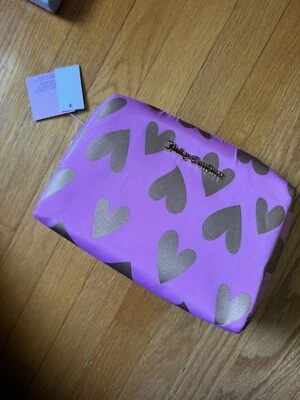 Juicy Couture Pink Velour Hearts Travel Cosmetic Bag NEW WITH TAGS - Image 1 of 4