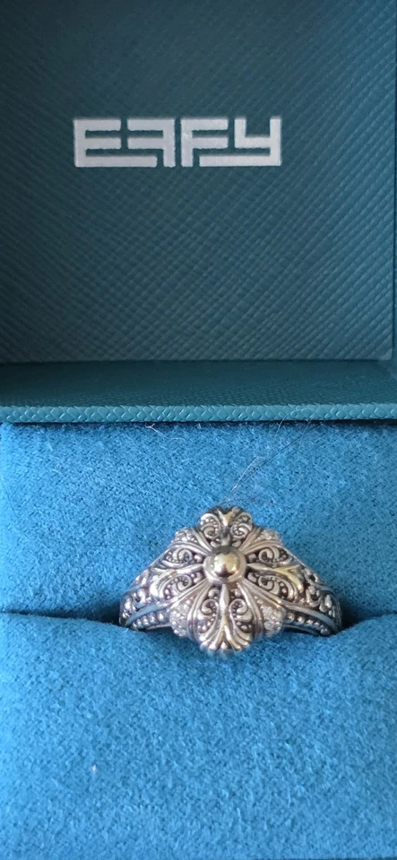 Anillo Effy 18k/Esterlina Diamante Desplazado Talla 7 Foto 1 de 4