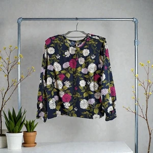 Camicetta donna Ann Taylor Factory multicolore floreale con polsino a torsione taglia M - Foto 1 di 11