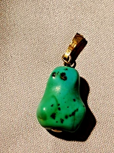 Art Deco Türkis Anhänger mit 14K 585 Gold  Friedrich Binder zu Mönsheim FBM - Bild 1 von 7