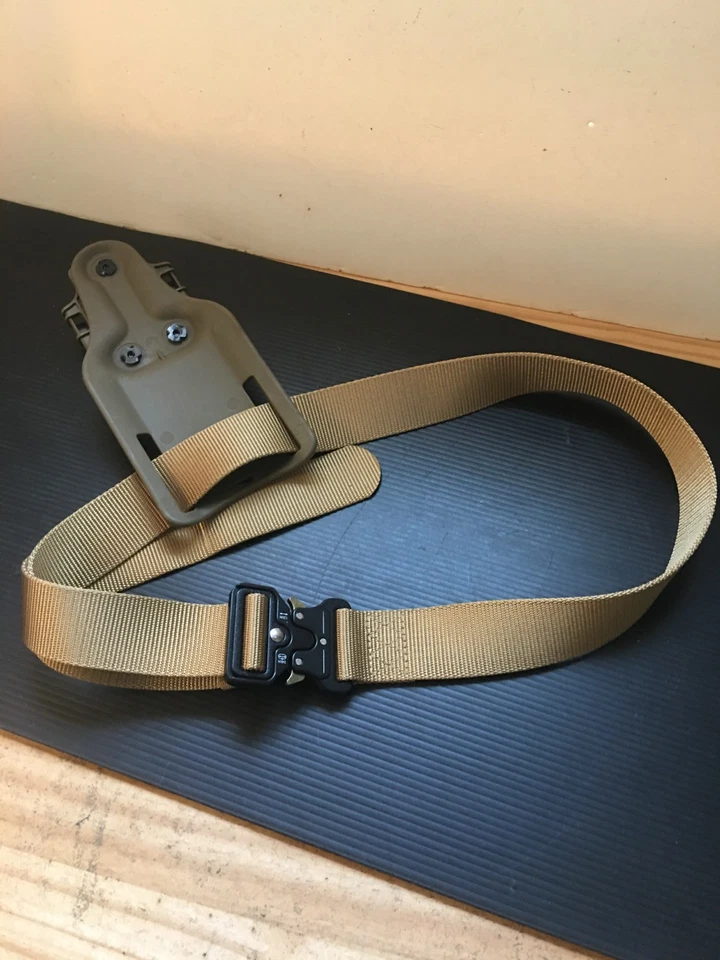 Holster Mounting Platform & Tan Tactical Belt w/ Quick Locking Cobra Buckle - Image 1 of 4