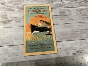 1920 SAILING SCHEDULE AMERICAN LINE & IMPERIAL GOVT RAILWAY TIME TABLE JAPAN - Picture 1 of 2