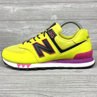 New Balance 574 Clásico Mujer Talla 9 Zapatos Tenis Amarillo Rosa Caliente WL574JOC Foto 1 de 4