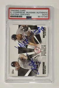 Roger Clemens / Mike Mussina Dual Signed 2023 Topps 1-2 Punch Card PSA/DNA NYY - Picture 1 of 2