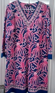 Vestido BARBARA ERICKSON Mujer Costero Playa PULPO ROSA Y AZUL XL - Imagen 1 de 1