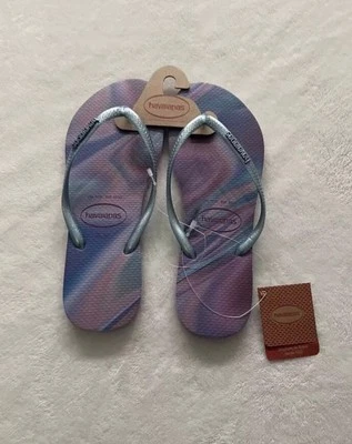 Havaianas Slim Iridescent 拖鞋凉鞋安静丁香紫色女式 9/10 — 第 1/2 张图片