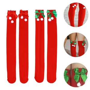 2 Pairs Christmas Knee Stockings Over Knee Socks Party Stockings High Socks - Imagen 1 de 12